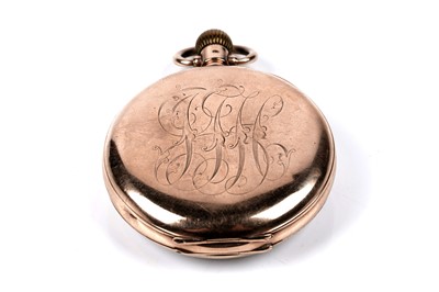 Lot 472 - Waltham: a 9ct yellow gold cased open faced pocket watch