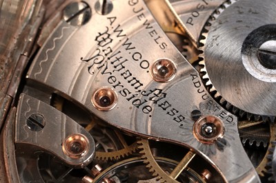 Lot 472 - Waltham: a 9ct yellow gold cased open faced pocket watch