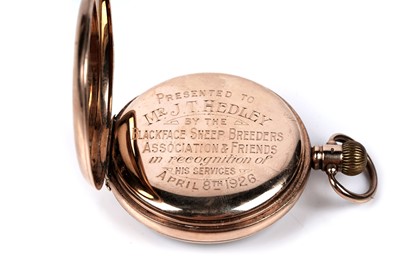 Lot 472 - Waltham: a 9ct yellow gold cased open faced pocket watch