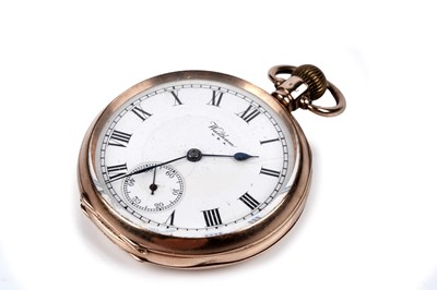 Lot 472 - Waltham: a 9ct yellow gold cased open faced pocket watch