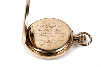 Lot 473 - Reid & Sons: an 18ct yellow gold cased open faced pocket watch
