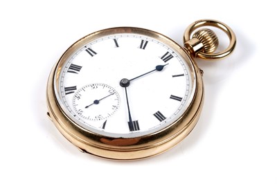 Lot 473 - Reid & Sons: an 18ct yellow gold cased open faced pocket watch