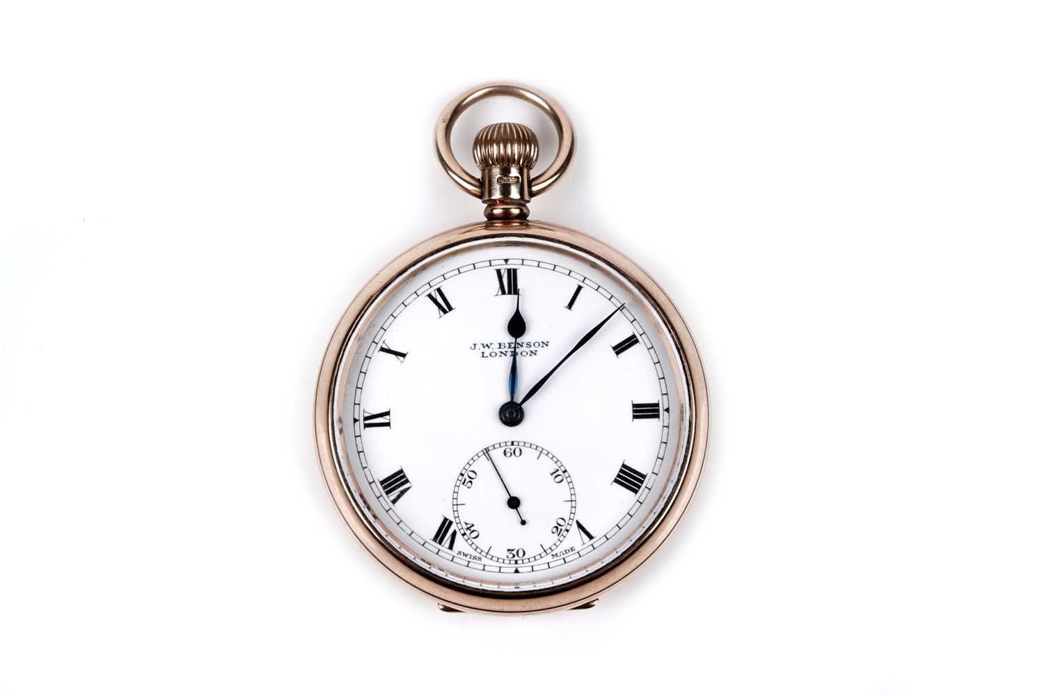 Lot 476 - J.W. Benson, London: a 9ct yellow gold cased open faced pocket watch