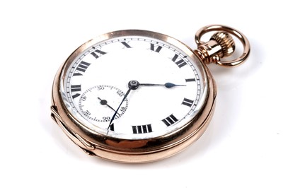 Lot 477 - Elida Watch Co: a 9ct yellow gold cased open faced pocket watch