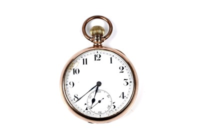 Lot 480 - Cyrus G.T.: a 9ct yellow gold cased open faced pocket watch