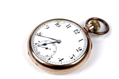 Lot 480 - Cyrus G.T.: a 9ct yellow gold cased open faced pocket watch