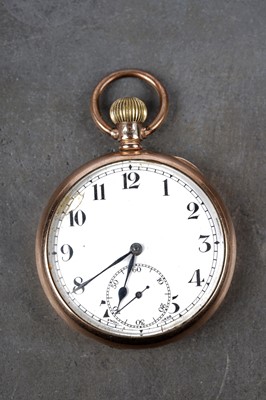 Lot 480 - Cyrus G.T.: a 9ct yellow gold cased open faced pocket watch