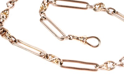 Lot 21 - An 18ct gold fetter link watch chain