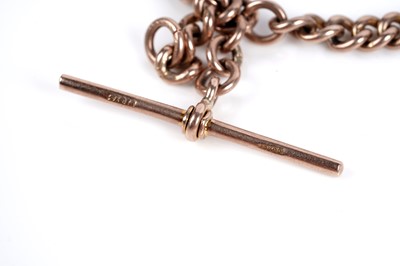 Lot 75 - A 9ct rose gold "Albert" curb-link double watch chain