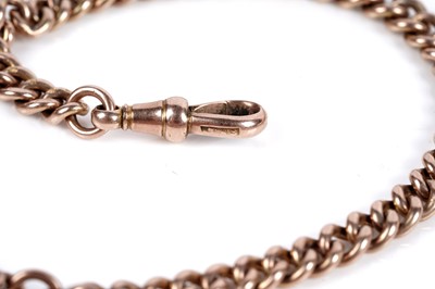 Lot 75 - A 9ct rose gold "Albert" curb-link double watch chain