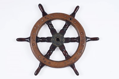 Lot 124 - Two ship's wheels