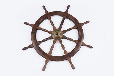 Lot 124 - Two ship's wheels