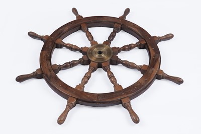 Lot 124 - Two ship's wheels