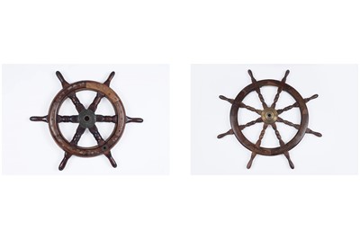 Lot 124 - Two ship's wheels