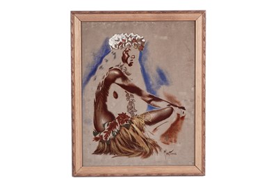 Lot 624 - Martinus - Female Aboriginal dancer | oil