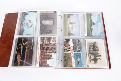 Lot 100 - Two albums of postcards; and three photograph albums