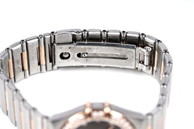 Lot 436 - Omega Constellation: a stainless steel, rose gold and diamond cased lady's wristwatch