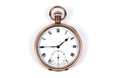 Lot 481 - Selezi: a 9ct yellow gold cased open faced pocket watch