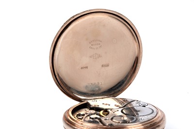 Lot 481 - Selezi: a 9ct yellow gold cased open faced pocket watch