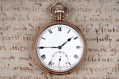Lot 481 - Selezi: a 9ct yellow gold cased open faced pocket watch