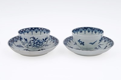 Lot 866 - Six Worcester blue and white tea bowls and saucers
