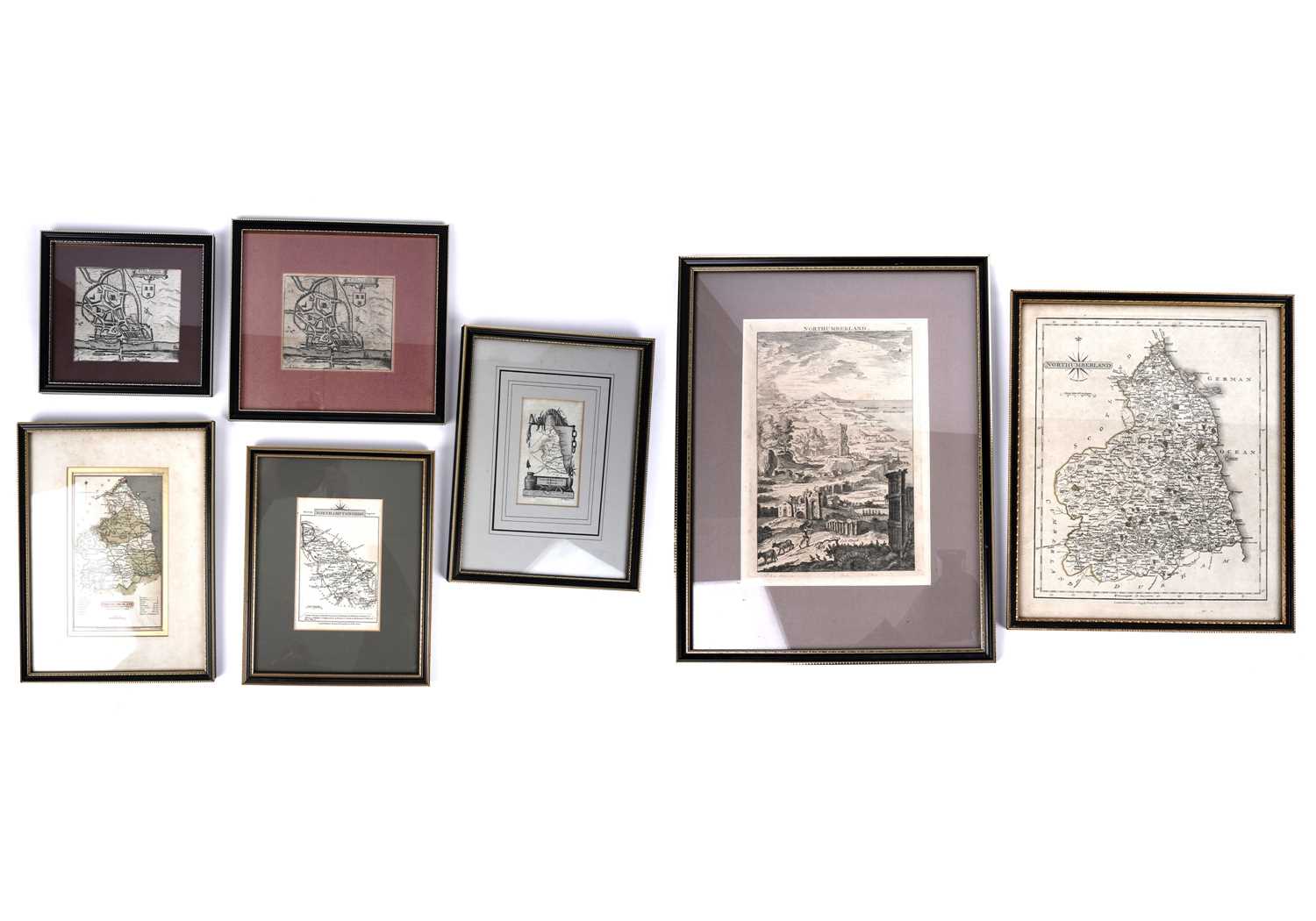 Lot 246 - 17th and 18th Century maps and engravings of Northumberland