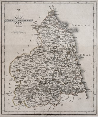 Lot 246 - 17th and 18th Century maps and engravings of Northumberland
