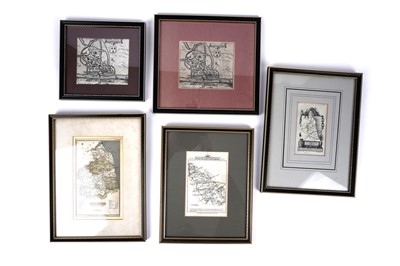 Lot 246 - 17th and 18th Century maps and engravings of Northumberland