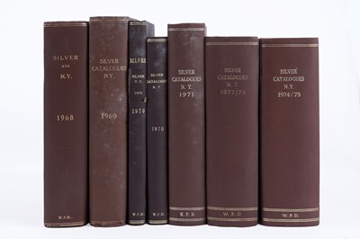 Lot 91 - Seven volumes of Sotheby silver auction catalogues affiliated to Parke Bernet