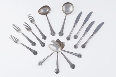 Lot 37 - A mid-20th Century Danish silver part set of silver flatware and cutlery