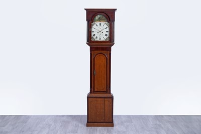 Lot 109 - George Greenwell, Alston: an early 19th Century oak and mahogany banded 8-day longcase clock