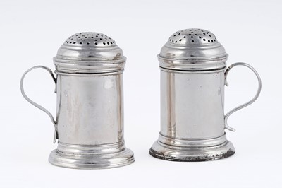 Lot 72 - A matched pair of antique silver kitchen peppers