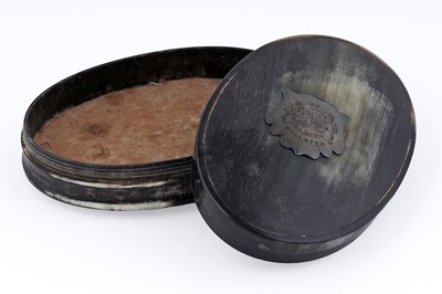 Lot 240 - A Victorian Scottish silver mounted cow horn box