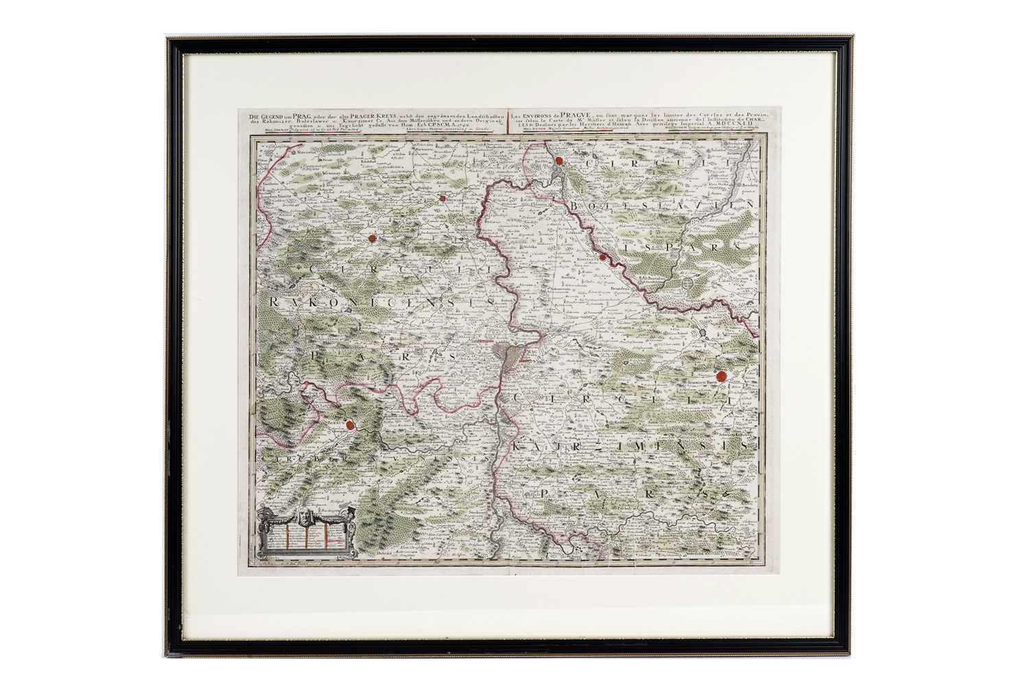 Lot 244 - After Homann Heirs, Map of the Area around Prague