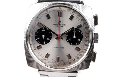 Lot 438 - Breitling Top Time: a stainless steel cased manual wind chronograph wristwatch