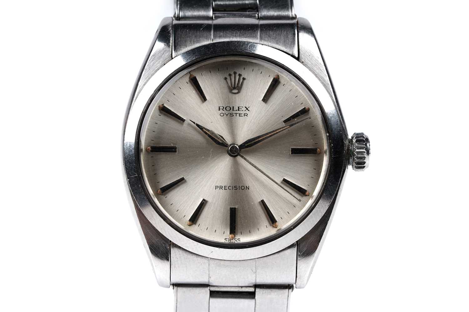 Lot 404 - Rolex Oyster Precision: a stainless steel cased manual wind wristwatch