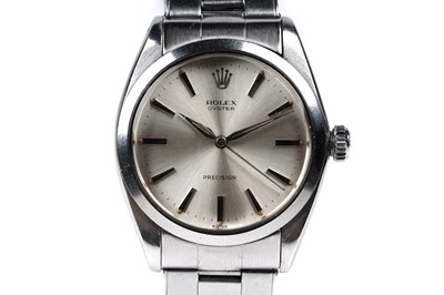 Lot 404 - Rolex Oyster Precision: a stainless steel cased manual wind wristwatch