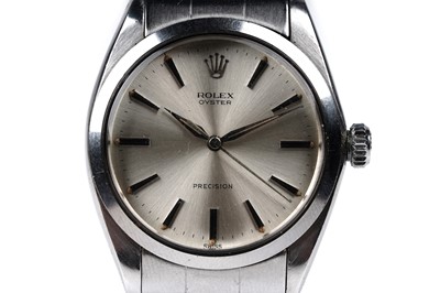 Lot 404 - Rolex Oyster Precision: a stainless steel cased manual wind wristwatch