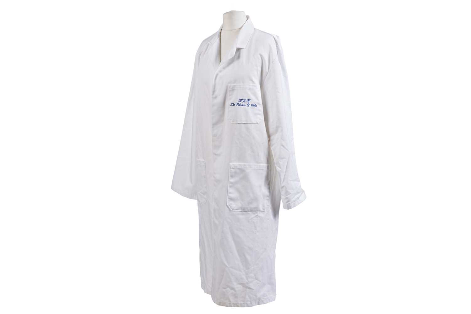 Lot 211 - Princess Diana lab coat worn at Interconnections Systems on 9th December 1992