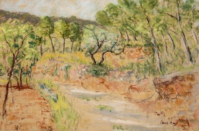 Lot 586 - In the manner of Paul Lucien Maze - An Afternoon by a Stream | pastel