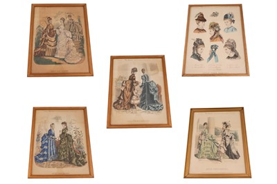 Lot 250 - A collection of five framed hand-coloured engraved plates
