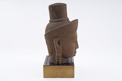 Lot 850 - A Cambodian Khmer Empire sandstone head