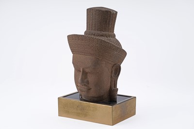 Lot 850 - A Cambodian Khmer Empire sandstone head