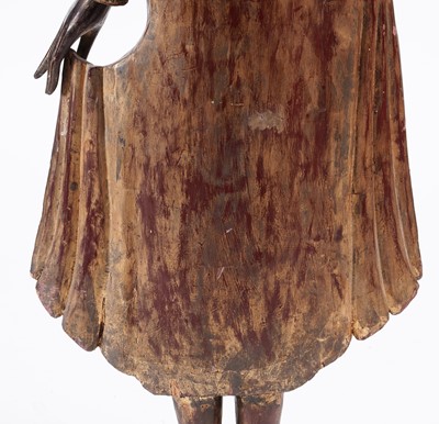 Lot 851 - A Burmese carved and giltwood 'jewelled' figure of Buddha