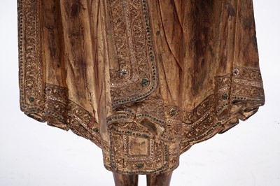 Lot 851 - A Burmese carved and giltwood 'jewelled' figure of Buddha