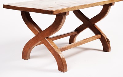 Lot 634 - Peter ‘Rabbitman’ Heap: a late 20th Century adzed oak oblong coffee table