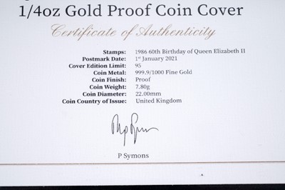 Lot 40 - A 2021 Queen Elizabeth II's 95th Birthday 1/4oz gold proof coin