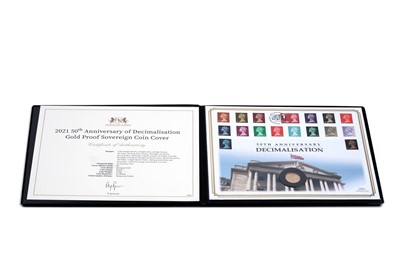 Lot 41 - A 2021 50th Anniversary of Decimalisation gold proof sovereign coin cover