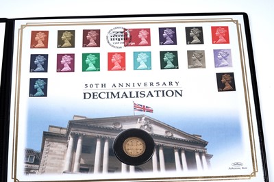 Lot 41 - A 2021 50th Anniversary of Decimalisation gold proof sovereign coin cover