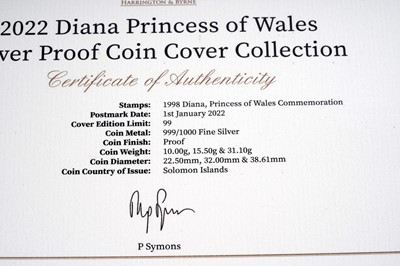 Lot 56 - A 2022 Diana Princess of Wales Silver Proof Coin Cover Collection